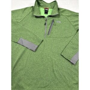 SWEATER SWEATSHIRT  North Face Men XL Grn 1/4 Zip Outdoors Hiking TKA 100*FLEECE